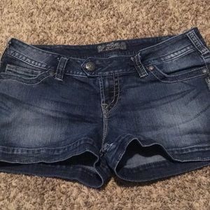 Silver jean shorts